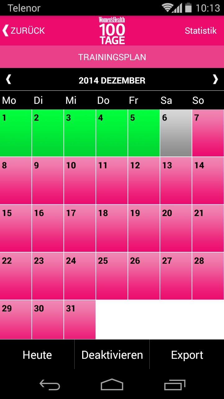 WH100Tage Training ohne Geräte Screen 3