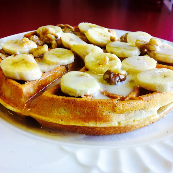 Banana honey nut waffles