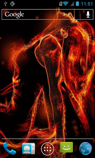 Transparent fiery girl LWP