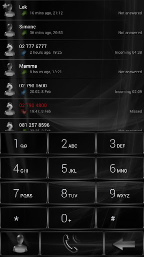 Dialer GlassBlackMetal theme