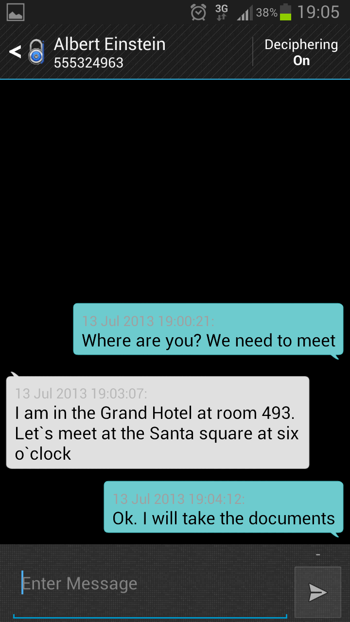 jEncrypt SMS Encryption Screen 3