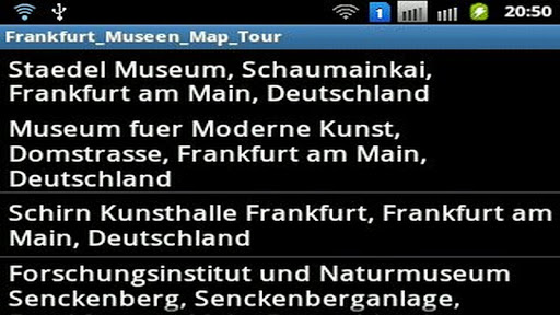 Frankfurter Museen Map Tour