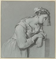 Vooroverleunende jonge vrouw met muts