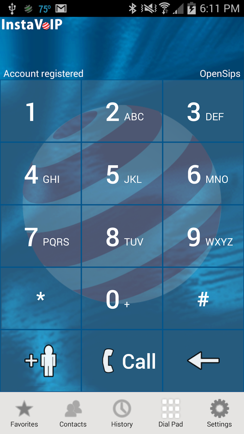 InstaVoIP Screen 1