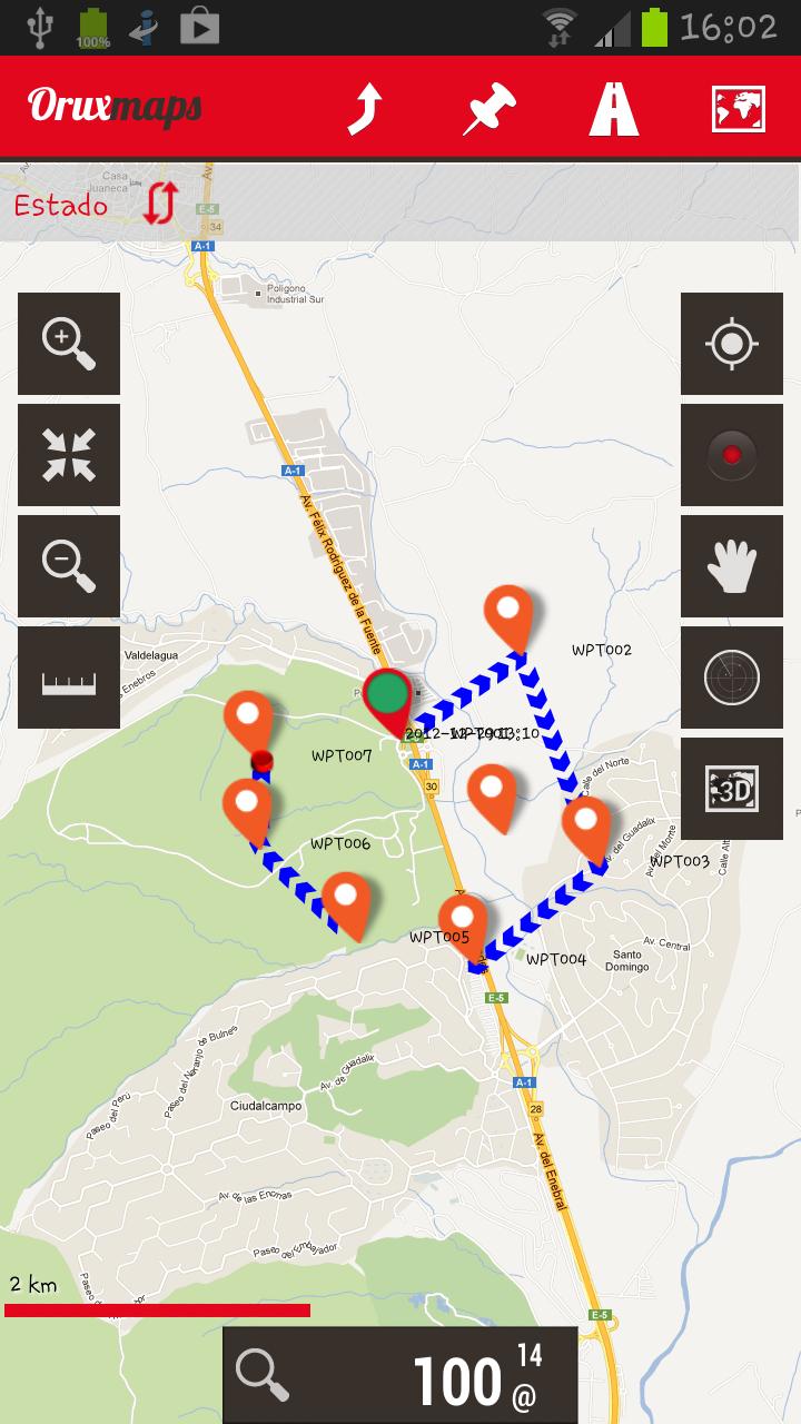 Android application OruxMaps GP screenshort