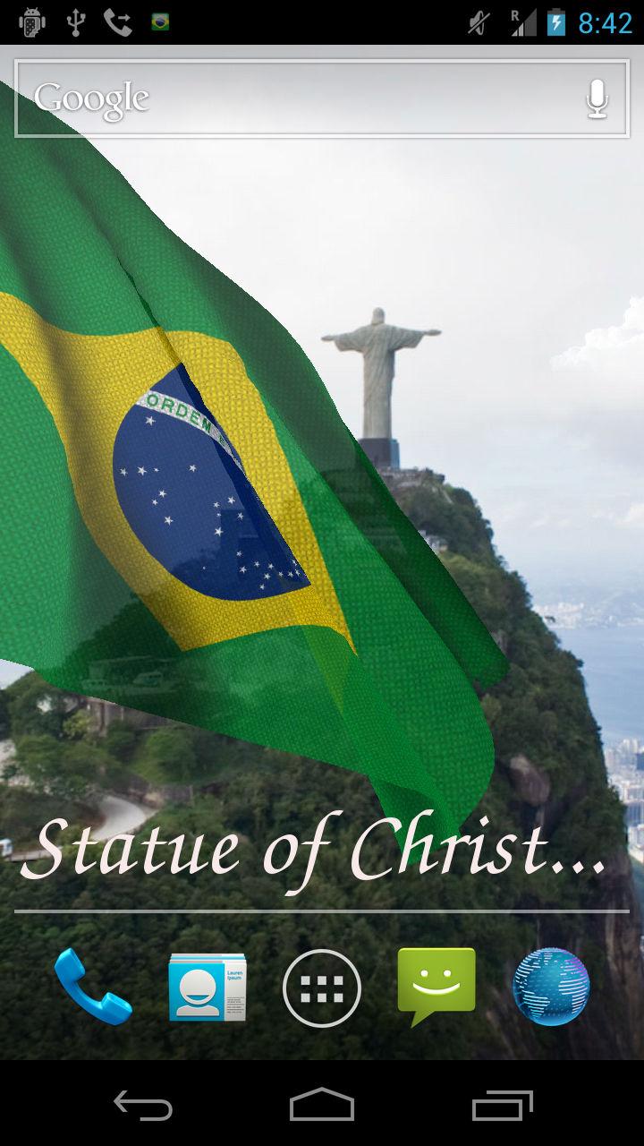 3D Brazil Flag Screen 3