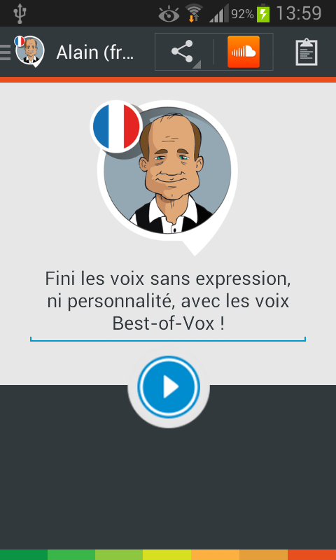 Android application Alain voice (French) screenshort