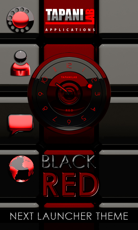 Android application Next Launcher Theme black red screenshort