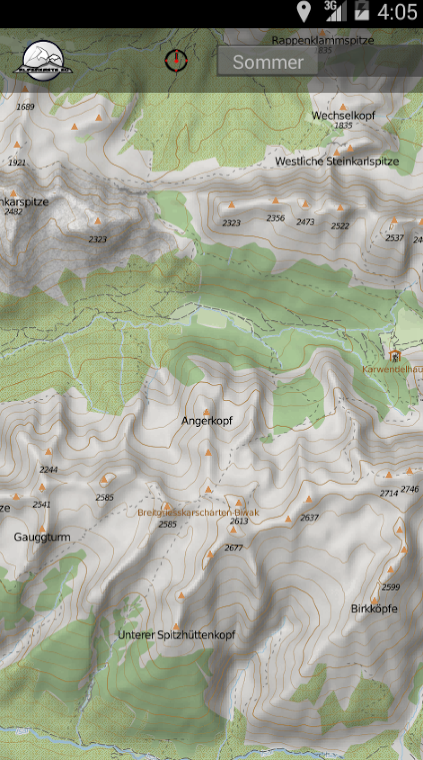 KARWENDEL mountain range map Screen 2