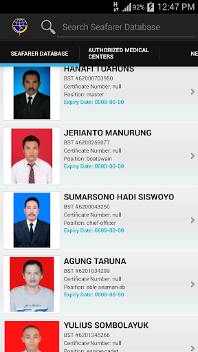 BKKP Seafarers Database