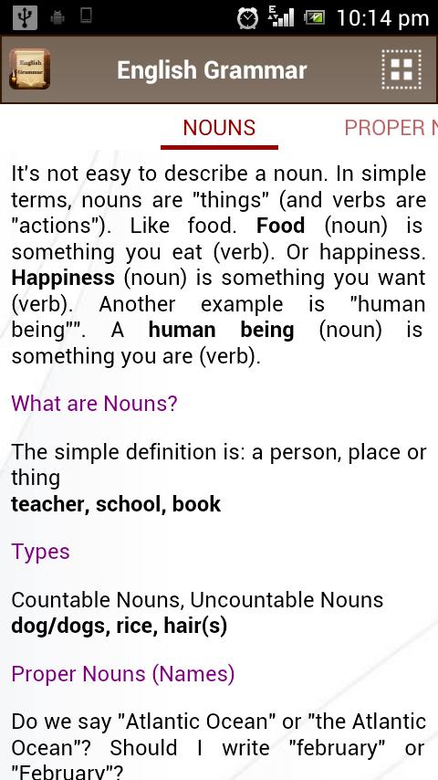 English Grammar Book Screen 3