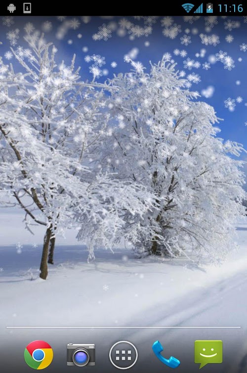 Android application Winter Snow Live Wallpaper screenshort