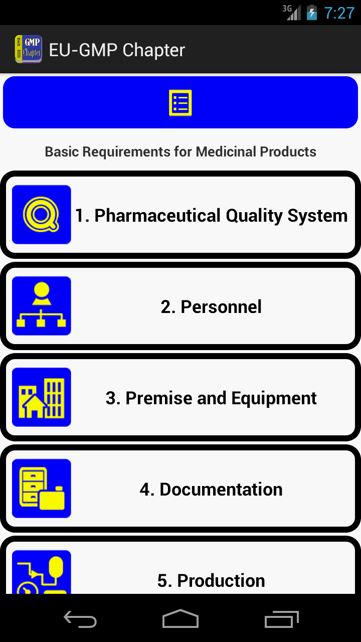 EU-GMP Chapter Screen 2