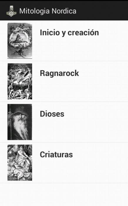 Android application Mitologia Nordica screenshort