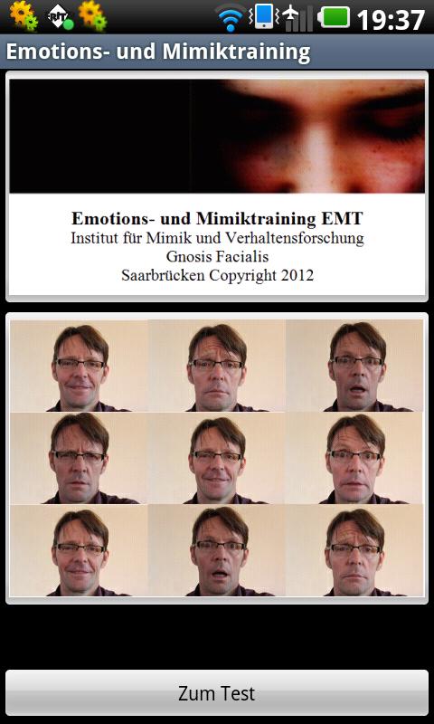 Emotion Recognition Test Screen 1
