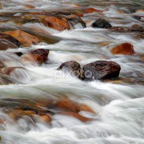 White Water and Rocks by Floyd Hopper - Landscapes Waterscapes