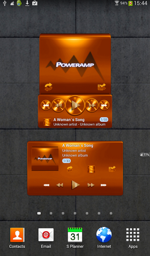 Android application Poweramp widget - ORANGE METAL screenshort