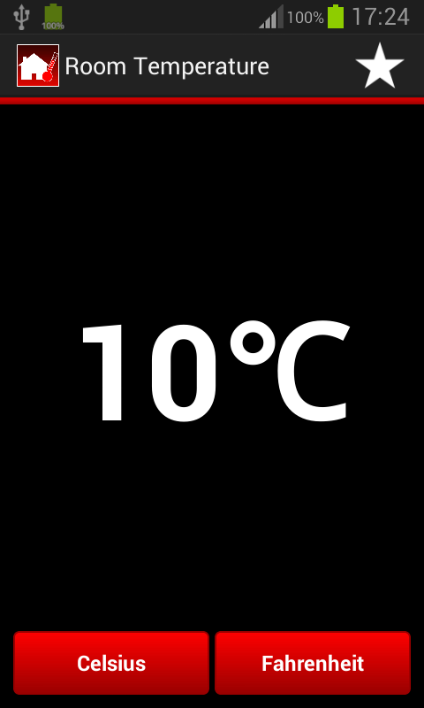 Android application Room Temperature screenshort