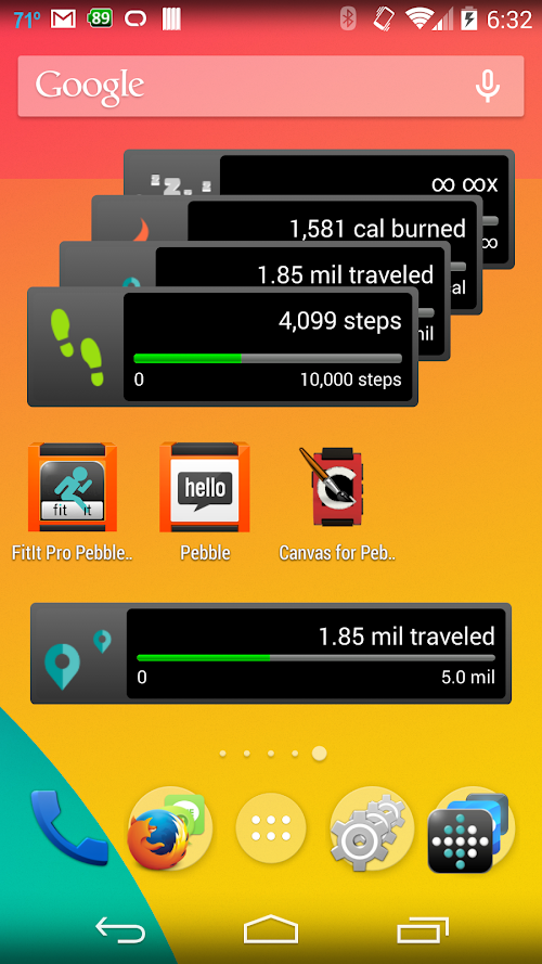 Android application FitIt Pebble Pro for FitBit® screenshort