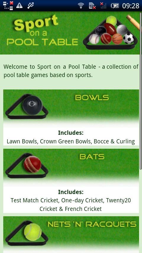 Sport on a Pool Table Rules Screen 1
