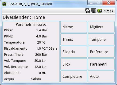 Android application DiveBlender screenshort