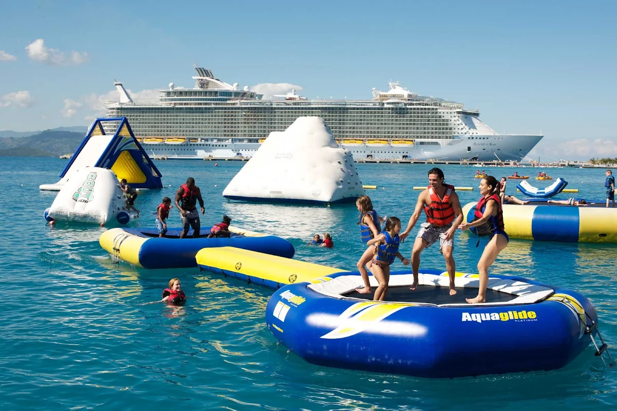 Allure-of-the-Seas-Labadee-Aqua-Park - Watersports, snorkeling, kayaking and parasailing are part of the action at Labadee, Royal Caribbean's 260-acre private beach resort on Haiti's north coast. 