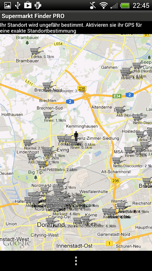Android application Supermarkt Finder PRO screenshort