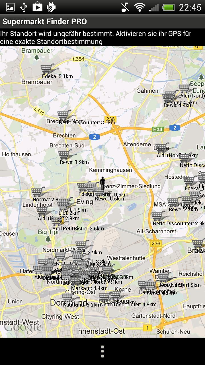 Supermarkt Finder PRO Screen 1