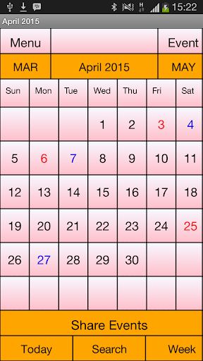 Calendar Me Australia 2015