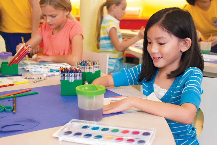 Kids will have a good time exploring the world of color and creativity in Imagination Studio aboard Oasis of the Seas. 