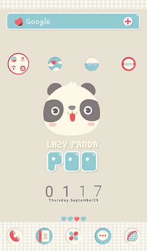 【免費個人化App】Lazy Panda POO(샤방) 도돌런처 테마-APP點子