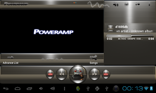 poweramp skin frog silver red