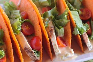 Cheesy Grilled Chicken Tacos