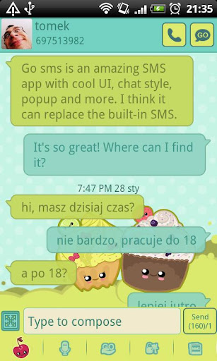 GO SMS Pro Sweet Muffins Theme