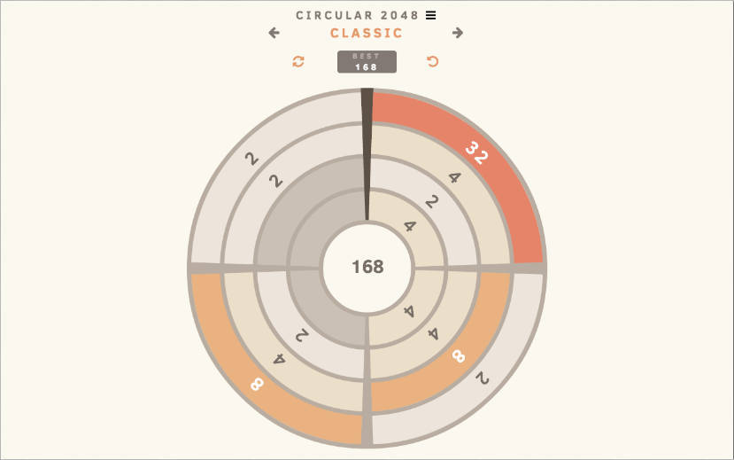 Circular 2048 - screenshot