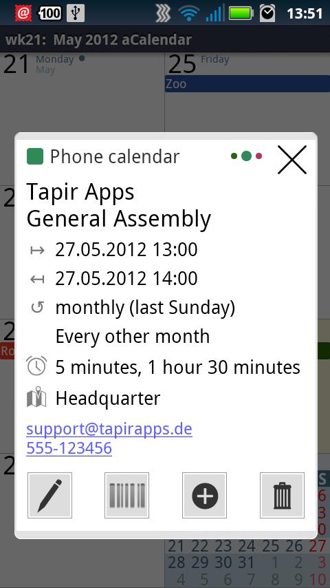 aCalendar Android