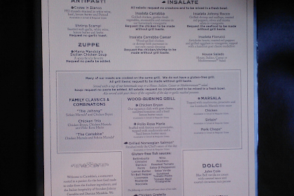 carrabba's have gluten free menu