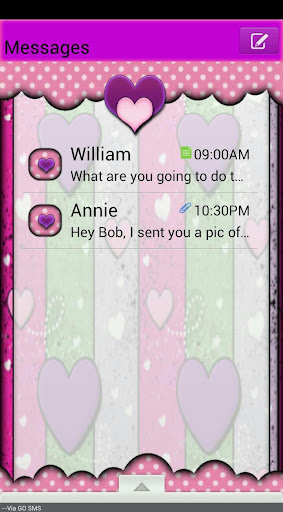 GO SMS THEME ColorfulHearts4U