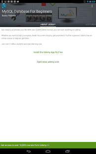 Learn MySQL Database Tutorials - screenshot thumbnail