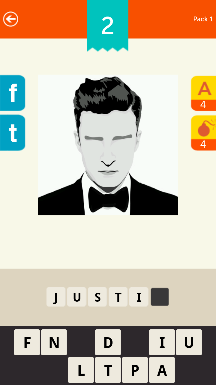 Guess the Celebrity! Logo Quiz Screen 1