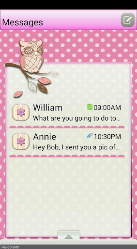 PolkaDotOwl GO SMS THEME