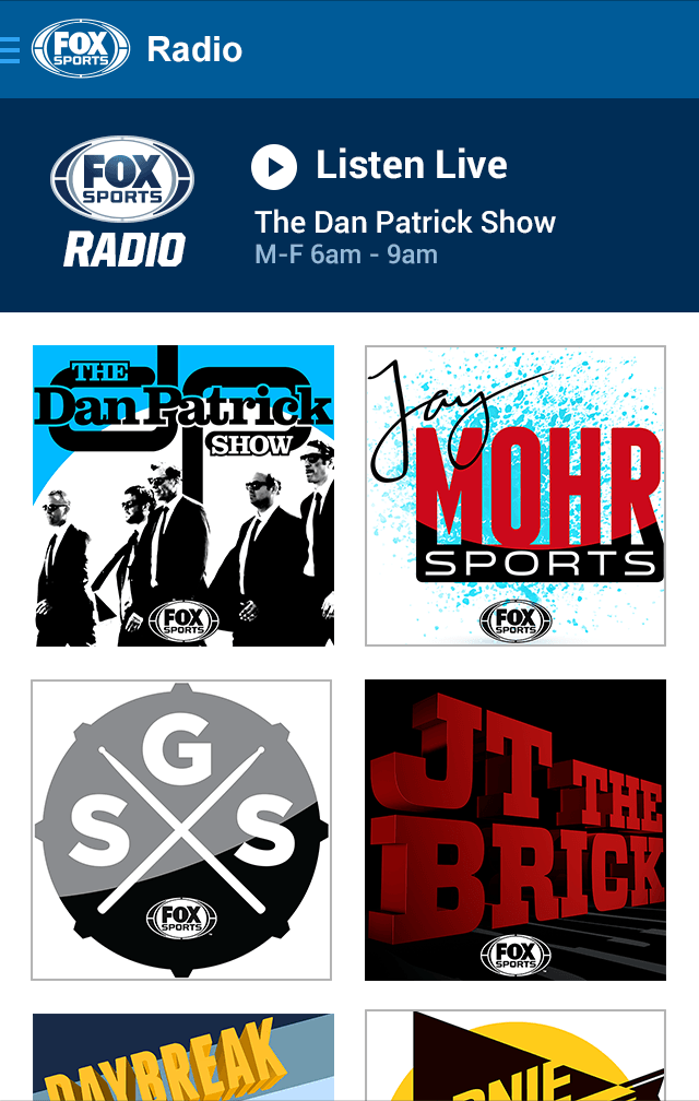FOX Sports Listen Screen 2