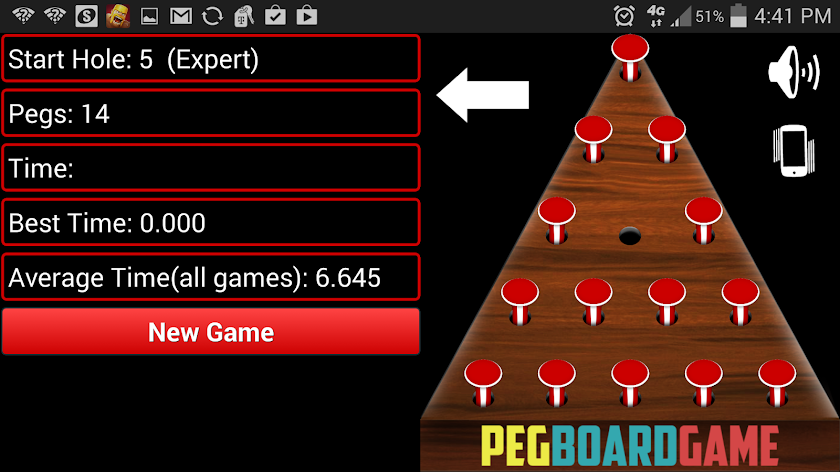Peg Board Game Screen 1