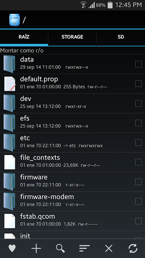 Captura de pantalla de la aplicacion Android Explorer