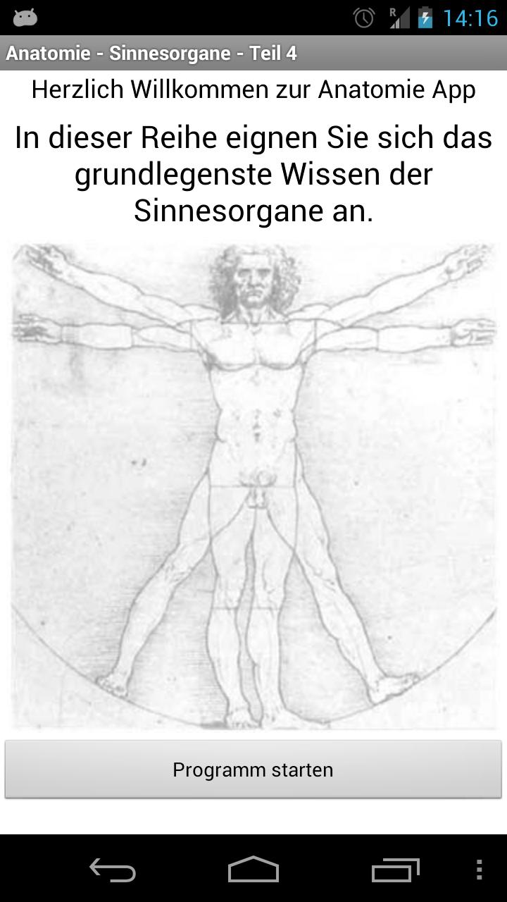 Android application Anatomy - Sensory Organs screenshort