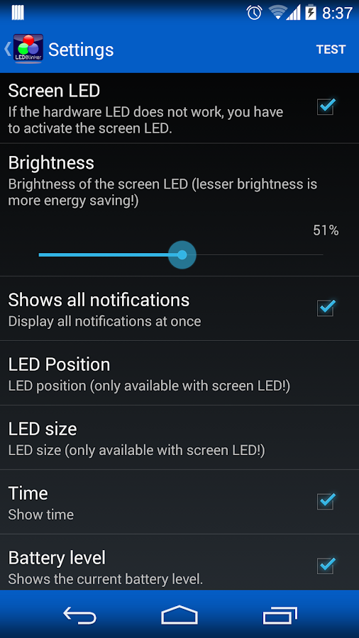    LED Blinker Notifications- screenshot  