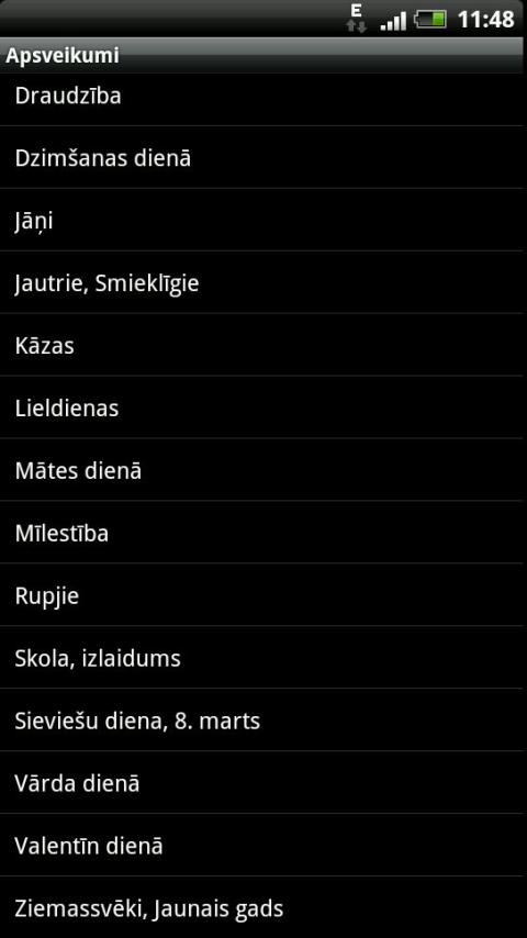 Apsveikumi Screen 1