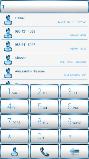 Dialer Frame Blue White Skin