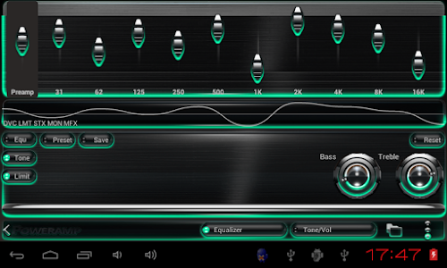 Screenshot Poweramp skin Mint Glow v1.42