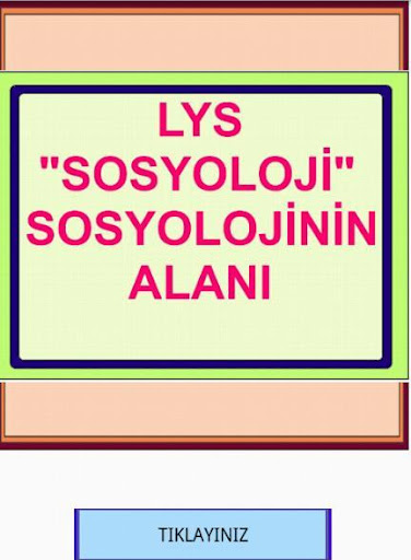 LYS SOSYOLOJİ NİN ALANI